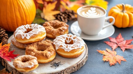 Halloween apple cider donuts with spider-web icing