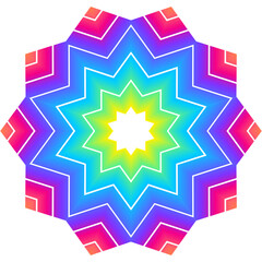 Fototapeta premium Simple colourful circle petal line art pattern gradient background 