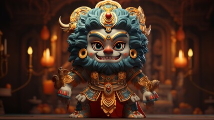 Obraz premium Dussehra marks the triumph of good over evil, symbolized by Lord Rama's victory over the demon king Ravana