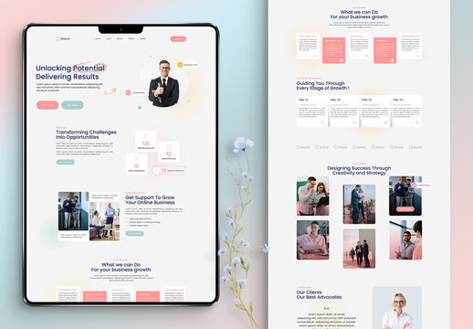 Corporate Business Website Landing Page UX UI Design Layout