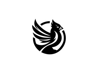 Obraz premium simple elegant Perch bird line art home real estate logo design inspiration. cardinal logo. Uses include real estate, cleaning or cleaners, nature trail, bird