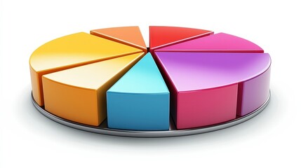 Obraz premium D Colorful Pie Chart Graph Business Data Analysis Presentation