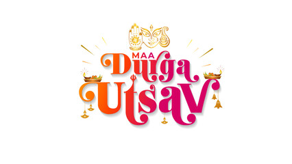 Logo Concept for Durga Puja. Happy Durga puja festival or Maa Durga utsav.