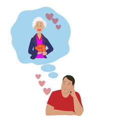 A man in love dreams of a woman