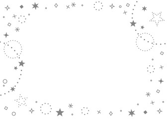 星とキラキラエフェクトのデコレーションフレーム	