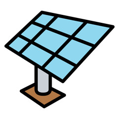 Solar cell panel icon