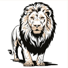 LION IS A KING OF JUNGLE VECTOR ART ILLUSTRATION