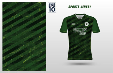 T-shirt sport design template with grunge halftone pattern for soccer jersey. Sport uniform in front view. Tshirt mock up for sport club. Vector Illustration