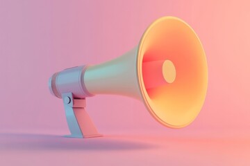 3D Megaphone Pastel Colors Marketing Announcements Modern Communication Strategies Generative AI