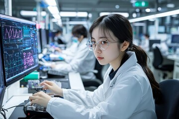 A team of scientists in Hong Kong developing cutting-edge biotechnology and healthcare innovations in a sleek research facility