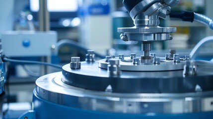 A detailed view of a centrifuge in a laboratory