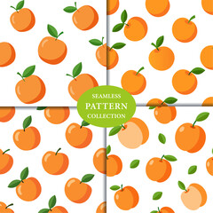 Peach fruits Seamless Pattern Background