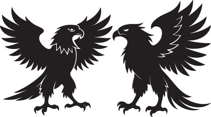 PLAYING EAGLE VECTOR ART ILLUSTRATION