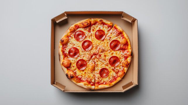 mockup open box, top view of pizza box, Ai generated images