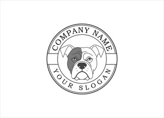 Obraz premium Hand drawn, Mascot and minimalistic style bulldog logo template