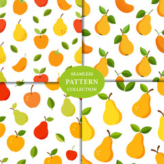 Pear fruits Seamless Pattern Background