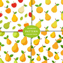 Pear fruits Seamless Pattern Background