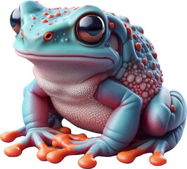 Blue Frog Squat and Look Forward Illustration