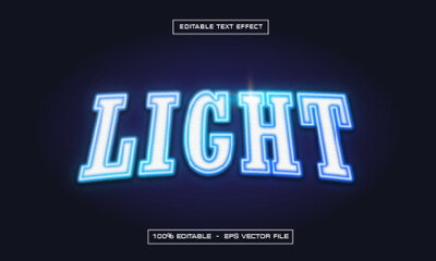 Light Text Effect Blue Style