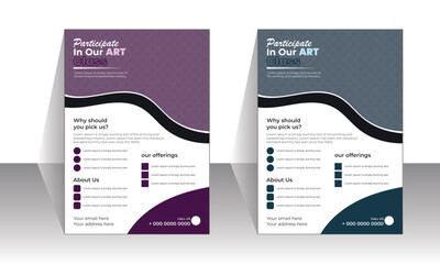 this is a flyer with blue and purple color