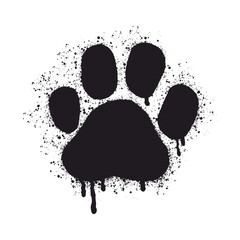 Vector paw print, hand-drawn in graffiti style © Abundzu