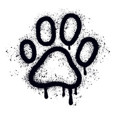 Vector paw print, hand-drawn in graffiti style © Abundzu
