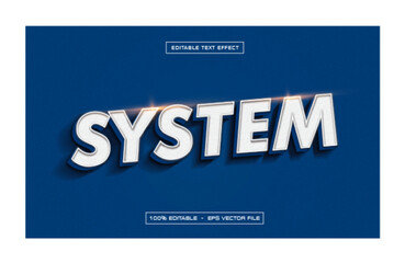 System Blue text Effect Editable