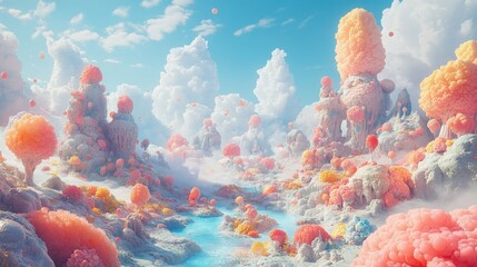 Vibrant Cloudscape of Pink and Purple Fluff