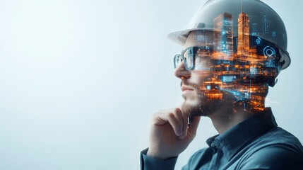 Futuristic Engineer Utilizing Advanced Control Panels in Innovative Technology Environment