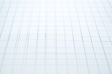 Close Up of White Graph Paper with Blue Grid Lines for Math and Geometry