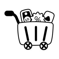 A glyph icon of promotional sale