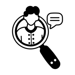 A glyph style icon of customer search 