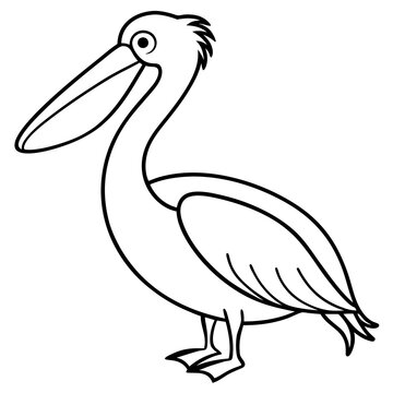 recommend clip art: Minimalist Pelican Line Art Vector with Long Beak and Large Wings