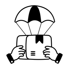 An icon of drop shipping in glyph style  
