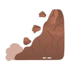 Landslide icon in flat style