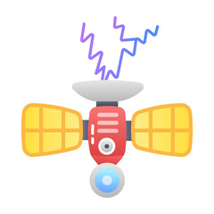 A flat icon of satellite crash 