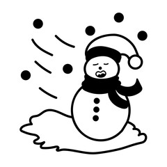 Winter storm icon in glyph style