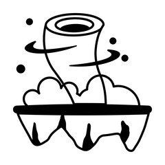 Dust storm icon in glyph style