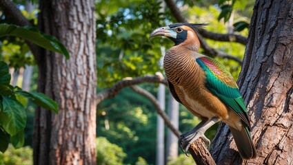 국립공원 나무 위에 앉아 있는 새