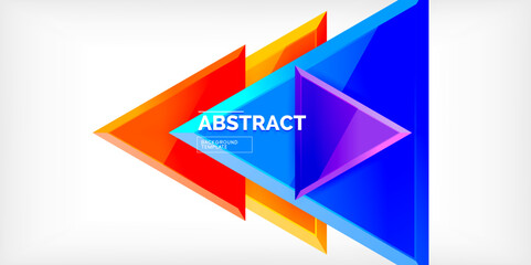 Abstract background - glossy triangles. Vector Illustration For Wallpaper, Banner, Background, Card, Book Illustration, landing page