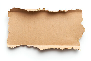 Brown Cardboard paper piece isolated on white background