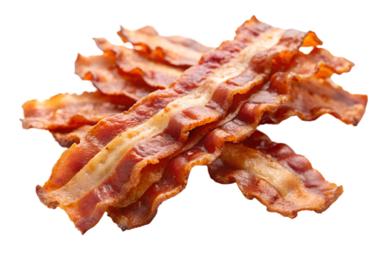 Close-up of crispy bacon slices