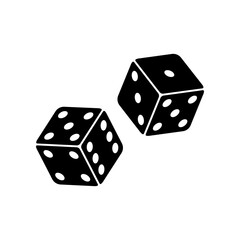 Dice icon isolated on white background.