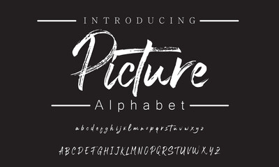 Obraz premium Charming Brush Font for Whimsical Projects and Branding | Perfect for Creative Invitations and Designs with Personality