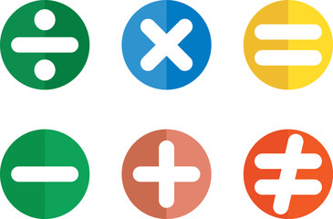Fototapeta premium Set of mathematical symbols. Basic calculation and mathematical operations with numbers.