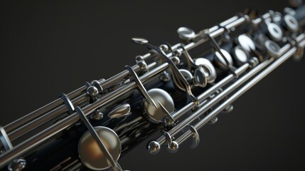 Fototapeta premium Beautiful Clarinet on Clean Background