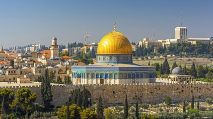 Fototapeta premium Scenic View of the Dome of the Rock in Jerusalem