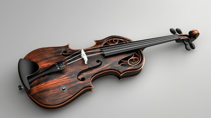 Electric Violin on a Clean Background