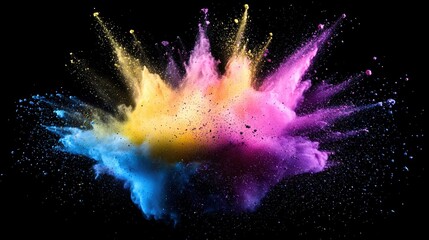 Colorful powder explosion