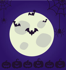 Halloween themed banners and patterns. Halloween theme vector illustration